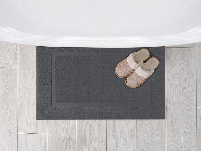 Utopia Towels Cotton Banded Rug Bath Mats, [Not a Bathroom Rug] 21x34 Inches, 100% Ring Spun Cotton - Highly Absorbent and Machine Washable Shower Bathroom Floor Towel, Grey, 32 Pack