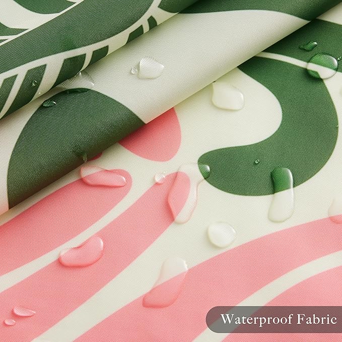 Mid Century Modern Abstract Geometric Colorful Boho Shower Curtains for Bathroom, Cute Pink Floral Bathroom Shower Curtain, Vintage Retro Bath Curtain, Waterproof Shower Curtain 72''x72''