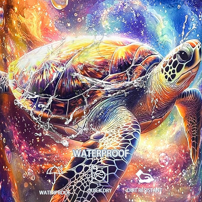 Sea Turtle Laundry Basket Galaxy Space Foldable Waterproof Oxford Cloth Funny Tote Bag Laundry Hamper Clothes Storage Bucket Toy Organizer For Bathroom/Laundry Storage/Bedroom 18.9x16.5 Inch