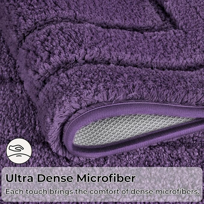 GRANNY SAYS Bathroom Rug Mat, 59" x 20" Bath Mats for Bathroom Non-Slip, Super Soft and Water Absorbent, Microfiber Bath Rugs, Machine Wash Dry, Large Bath Rugs for Floor, Purple