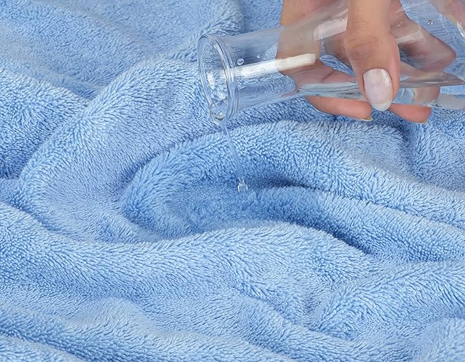 American Soft Linen Luxury Hand Towels for Bathroom, 600 GSM Heawy Weight 16x28 Size 100% Cotton Turkish 4 Piece Hand Face Towel Set, Sky Blue Hand Towels