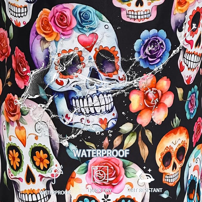 Sugar Skull Laundry Basket Skeleton Foldable Waterproof Oxford Cloth Funny Tote Bag Laundry Hamper Clothes Storage Bucket Toy Organizer For Bathroom/Laundry Storage/Bedroom 18.9x16.5 Inch