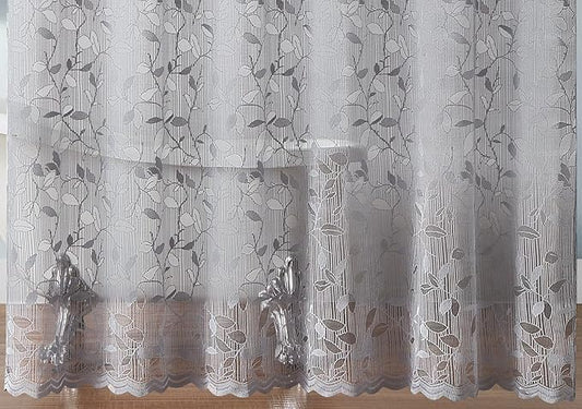 Warm Home Designs Gray Lace Shower Curtain. Rustic Leaf Pattern. 72 x 72 Inch Modern Farmhouse Shower Decor. GR Grey 72"