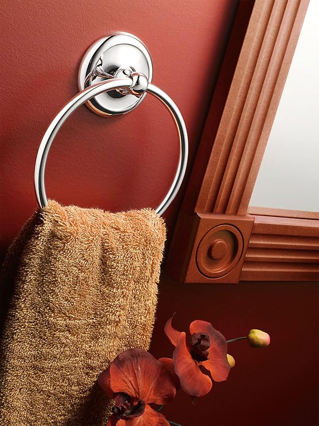 Moen 5386CH Yorkshire Wall Mounted Towel Ring for Bathroom Hand Towel Holder Ring, Chrome