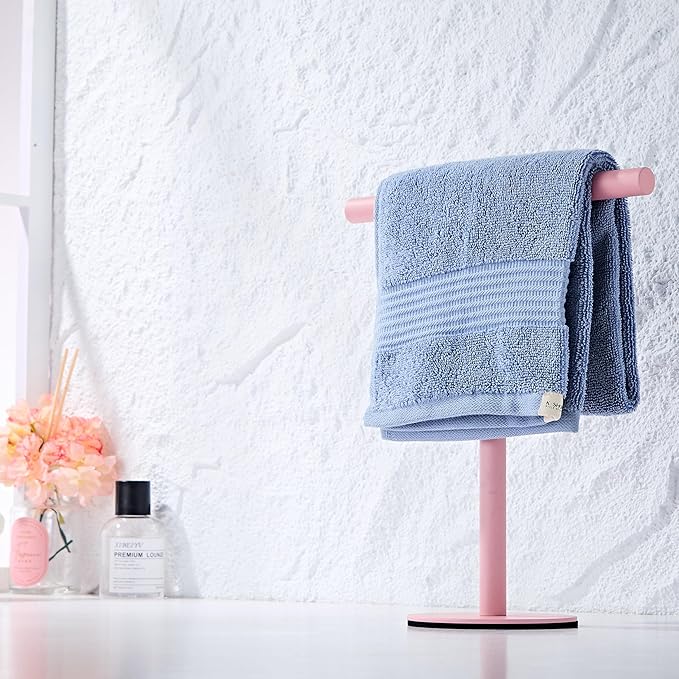 Pink Bathroom Hand Towel Holder Stand???T-Shape Hand Towel Holder Stand SUS304 Stainless Steel for Bathroom???Kitchen or Vanity Countertop
