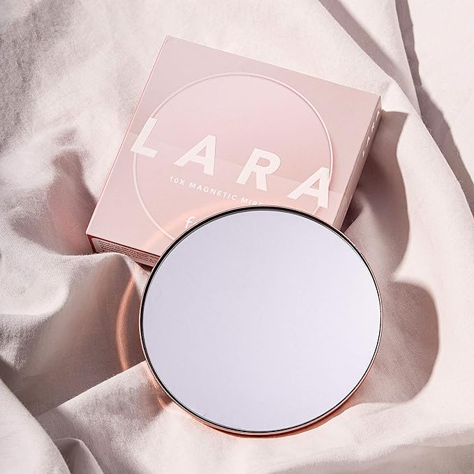 Fancii Lara Detachable 10X Magnifying Mirror, Magnetic Attachment - Compatible Vera Vanity Mirrors (not Included) - Lara (Rose Gold) FC-VOMA10XR