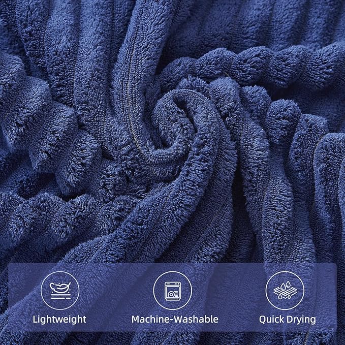 Extra Large Bath Towel Set of 6 (40"x80"),Oversized Bath Sheet Super Soft Highly Absorbent Microfibers Quick Dry Luxury Shower Towel for Bathroom Spa Gym Hotel Yoga(Navy Blue, 6Piece)