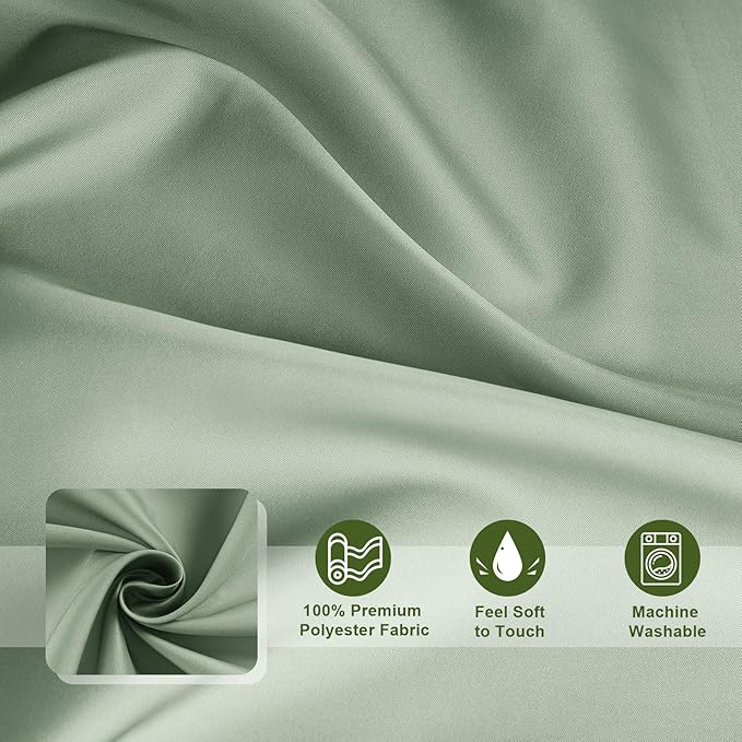 AooHome Fabric Shower Curtains, Cloth Ombre Green Shower Curtain Sets, Washable Fabric Green and White Shower Curtain, Rustic Farmhouse Bathroom Shower Curtains, 72x72 Inches