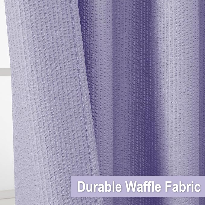 OVZME Extra Long Lavender Shower Curtain 72 x 96 Inch, 3D Embossed Texture Fabric Bathroom Shower Curtain, Large Hotel Bath Curtain with 12 Holes, Washable Cloth Shower Curtains