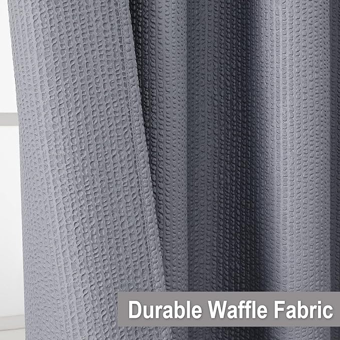 OVZME Berry Extra Long Grey Shower Curtain 96 Inch Long, 3D Embossed Texture Fabric Bathroom Shower Curtain, Large Hotel Bath Curtain with 12 Holes, Washable Cloth Shower Curtains, 72x96, Grey