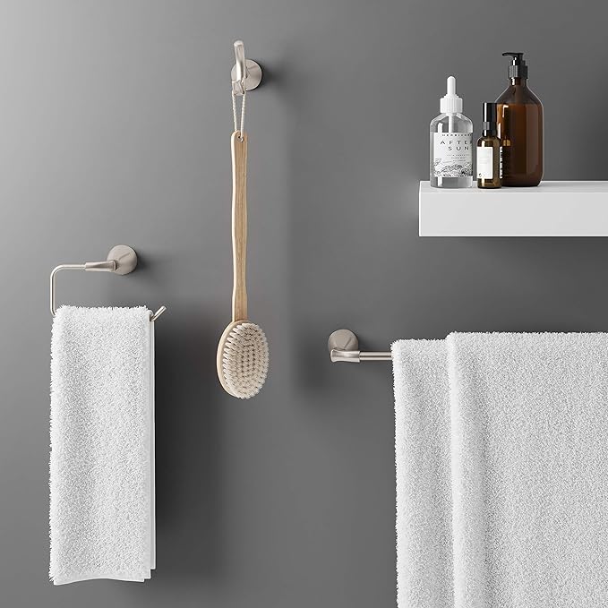 Pfister Willa Towel Hook, Bathroom Towel Hook, Wall-Mounted, Screw-In, Brushed Nickel Finish, BRHWLL0K
