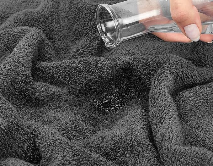 American Soft Linen Luxury Hand Towels for Bathroom, 600 GSM Heawy Weight 16x28 Size 100% Cotton Turkish 4 Piece Hand Face Towel Set, Dark Gray Hand Towels
