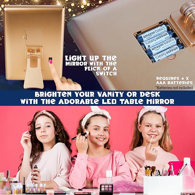Get Trend Harry Potter Gifts, LED Vanity Mirror with Lights Makeup Mirror for Desk, Dorm, Room Decor, Cute Stuff, Gifts for Women, Teen Girls (Multi/Harry Potter)