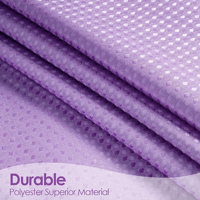MitoVilla Purple Ombre Waffle Small Stall Shower Curtain 36 x 72, Half Size Fabric Narrow Shower Curtains for Bathroom Decor, 36 inch Weighted Shower Curtain Set with Plastic Hooks