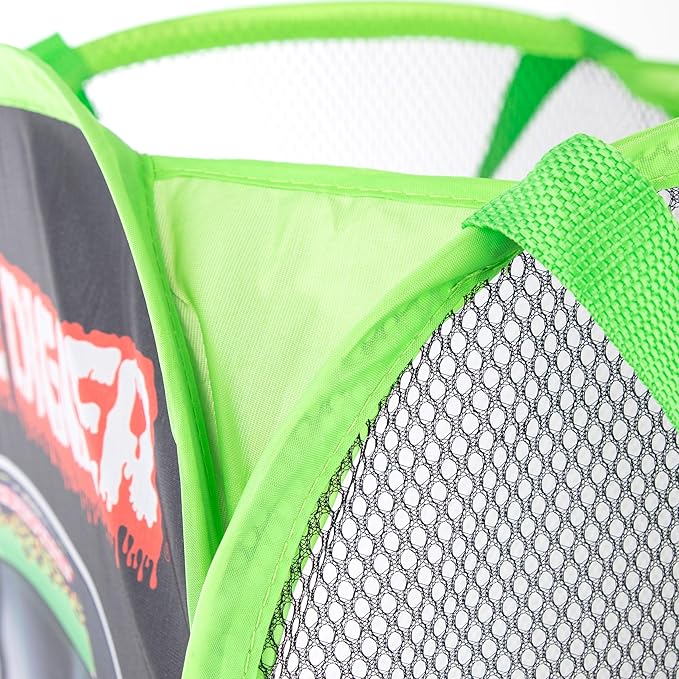 Jay Franco Monster Jam Grave Digger Pop Up Hamper - Mesh Laundry Basket/Bag with Durable Handles