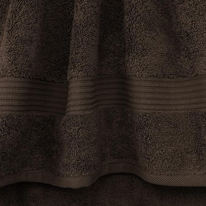 Cotton Paradise 100% Cotton Turkish Washcloth Set for Bathroom, 4 Piece Soft Absorbent Small Towels Wash Rags, Brown