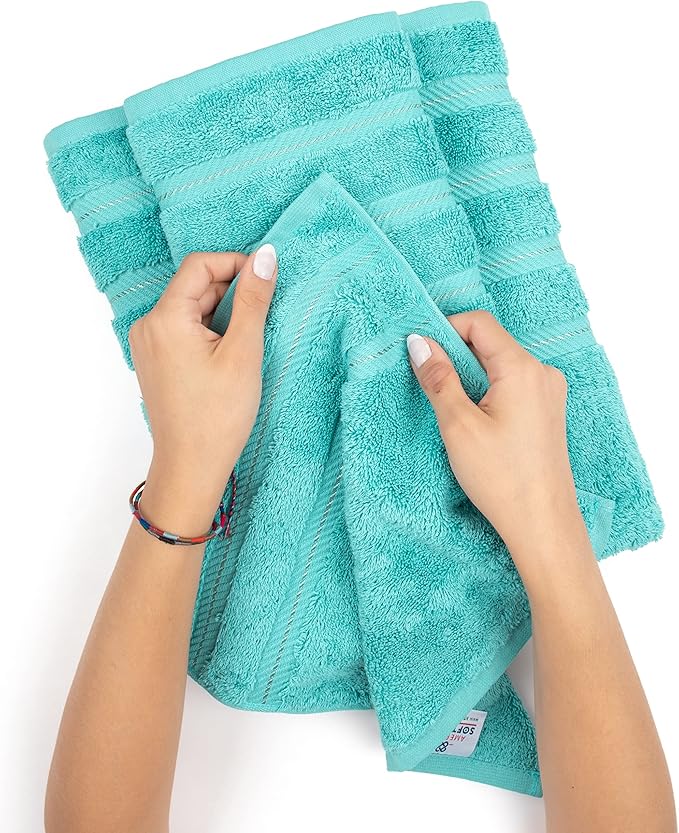 American Soft Linen 35x70 Jumbo Large Bath Towel, 600 GSM 100% Cotton Turkish Bath Sheet, Oversized Luxury Bath Towel for Bathroom Beach and Pool, Turquoise