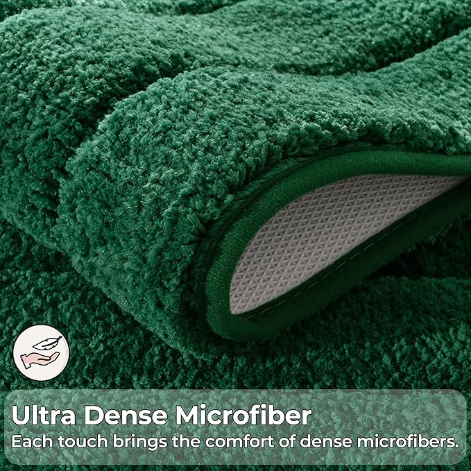 GRANNY SAYS Green Bathroom Rug, 20" X 32" Bath Rugs for Bathroom, Microfiber Cute Bath Mats, Washable Rug for Bath Tub, Bath Mat Non-Slip, Decorations Indoor