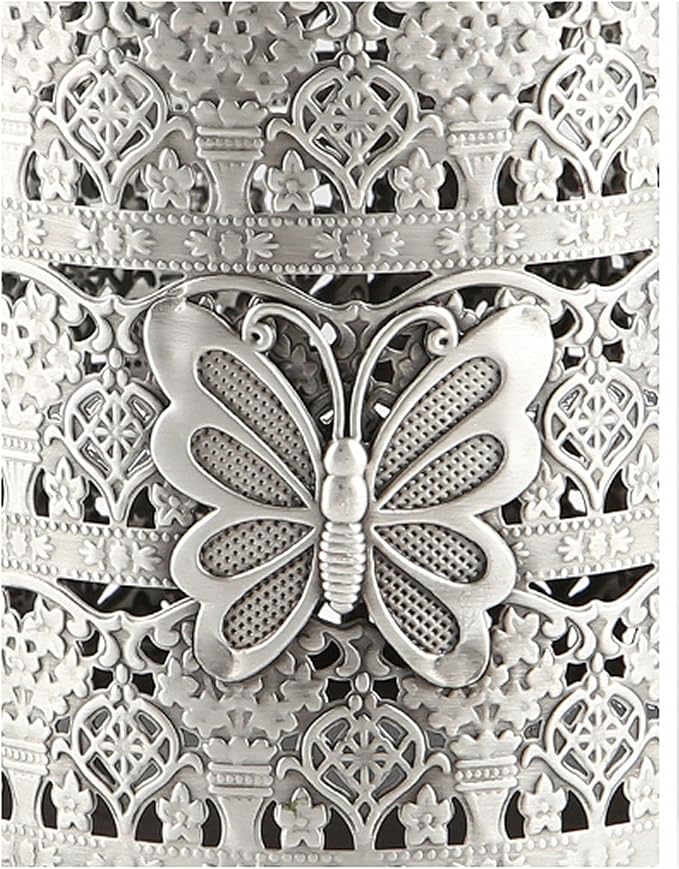 Butterfly Designed Vintage Hairbrush Holder Antique Make up Brush Holder Makeup Vanity Organizer (Brass (Matt Gold), Medium)