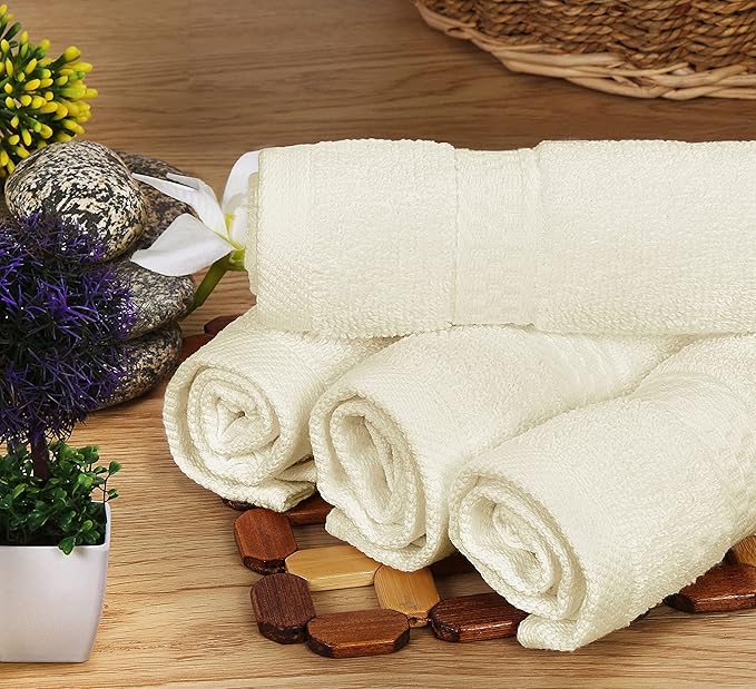 Utopia Towels 8 Piece Luxury Towel Set – Majestic Plush, Super Absorbent & Quicker-to-Dry, Thick 100% Ring Spun Cotton Towels for Bathroom, Spa & Hotel – 2 Bath, 2 Hand, 4 Washcloths, Ivory