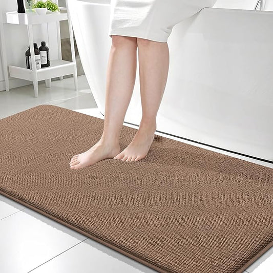 OLANLY Thick Memory Foam Bath Mat Rug 59x24, Extra Soft Absorbent Bathroom Rug, Quick Dry Bath Mats, Non-Slip, Machine Washable Carpet for Bathroom, Tub and Shower, Home Decor Accessories, Mocha