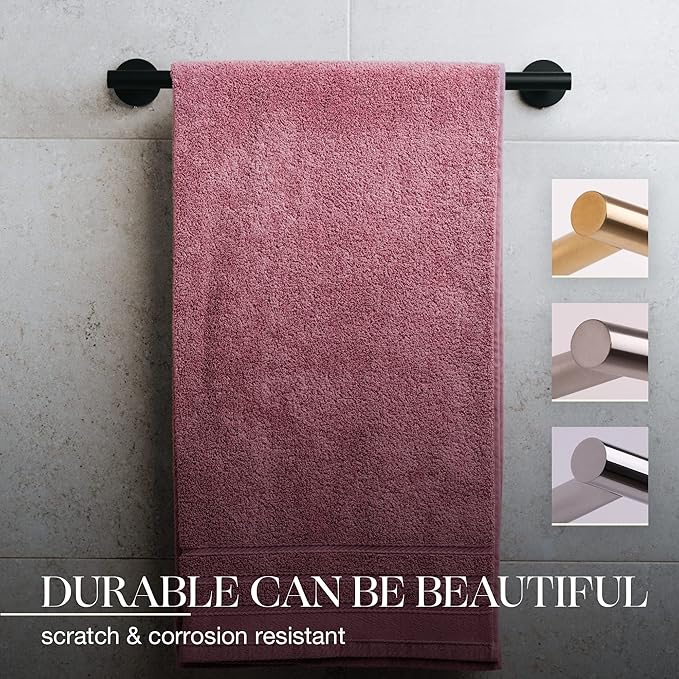 Marmolux Acc 14 Inches Hand Towel Holder Matte Black - Bathroom Hardware Black Towel Bar - Towel Rack Towel Hanger - Stainless Steel Wall Mount Bathroom Accessories