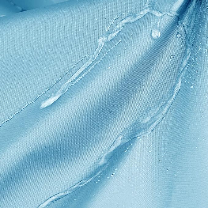 UFRIDAY Shower Curtain with Mesh Window, 72x72 inch Fabric Shower Curtain for Bathroom and Bathtubs,Machine Washable,Water Repellent,Hotel Quality,Light Blue