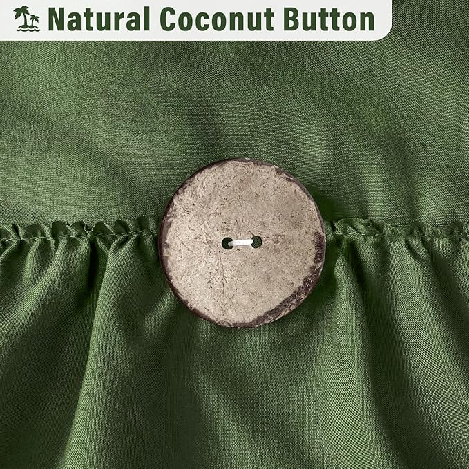 Seasonwood Sage Green Shower Curtain for Bathroom Cute Ruffle Shower Curtain 72 X 72 Inches Farmhouse Shower Curtains with Buttons & Green Ruffles