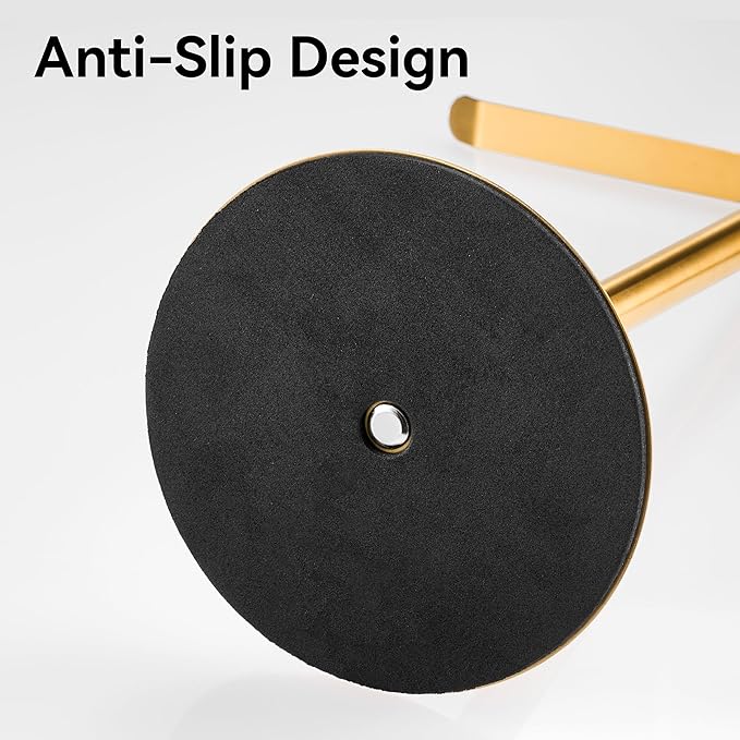 Gold Hand Towel Holder Stand ?€? Countertop T-Shaped Stainless Steel Towel Rack with Non-Slip Base for Vanity and Kitchen