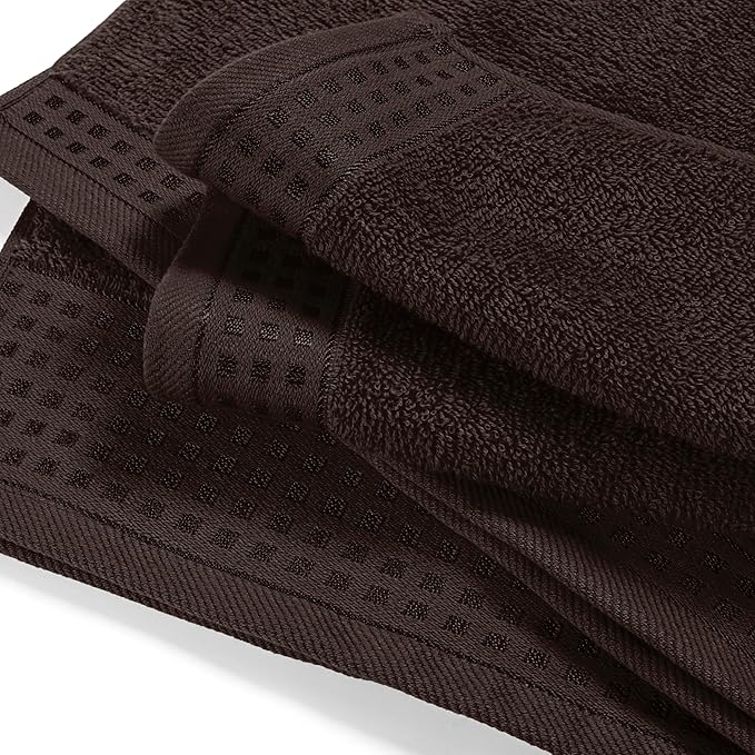 GLAMBURG Ultra Soft 4 Pack Oversized Bath Towel Set 27x54 inches, 100% Cotton Bath Towels, Highly Absorbant Compact Quickdry & Lightweight Towel, Ideal for Gym Travel Camp Pool - Chocolate Brown