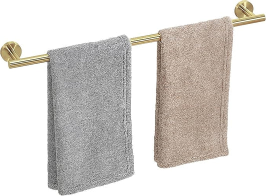 Brushed Gold Towel Bar, 24 Inch Towel Racks for Bathroom Wall Mounted, Thicken SUS304 Stainless Steel Heavy Duty Hand Towel Holder Organizer, Bathroom Accessories, Total Length 26.5 Inch