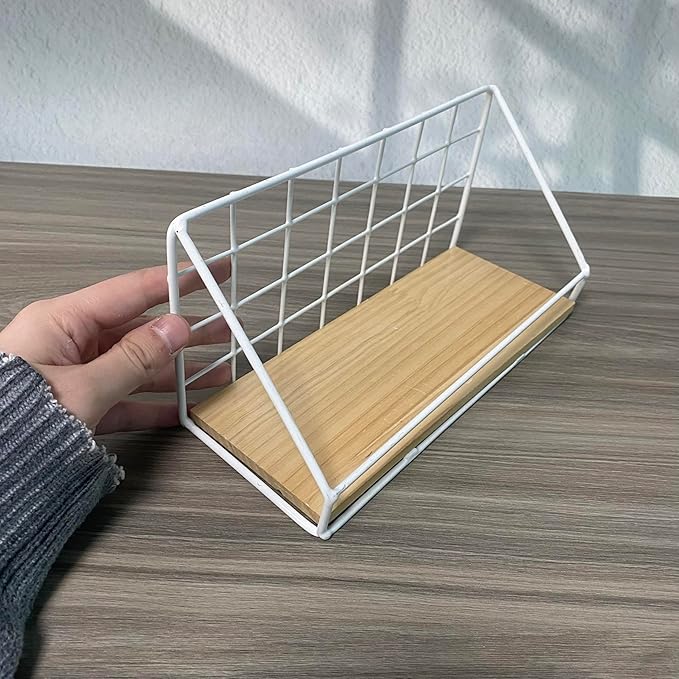 Bathroom Shelves Over Toilet with Storage Basket, Floating Shelves Wall Shelves for Home Organization & Wall Decor