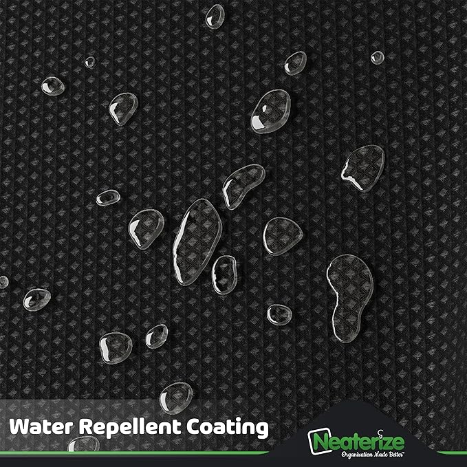 NEATERIZE Black Shower Curtain for Bathroom - Waffle Shower Curtain Hotel Style - 72x72 Inch Bathroom Curtain - Cortinas De Baño