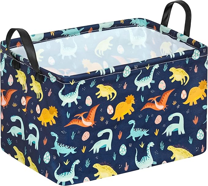 MAIZMZ Baby Storage Basket 14.9x10.2x9.8 Inch - Foldable Bunny Decor Organizer with Waterproof Lining, Kids Toy & Holiday Gift Bin