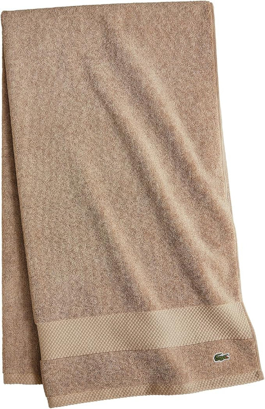 Lacoste Heritage 100% Supima Cotton Bath Sheet, Sand, 35" x 70" – Highly Absorbent & Quick Drying, Premium Super Soft Bath Towel, Bathroom Essential, Gift for All Occasions, Machine Washable