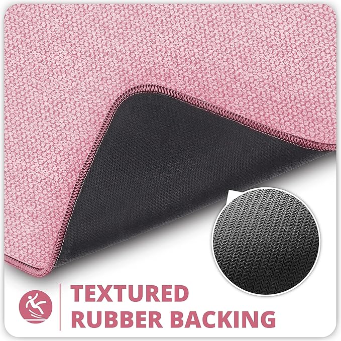 Bath Mat,Ultra Thin Bathroom Runner Rugs,Large Bath Mats for Bathroom,Quick Dry,Non-Slip,Machine Washable,Low Pile,Bath Rug,Shower Outside,Sink,Home Decor Accessories.Pink,3'x6'(36x72inch)