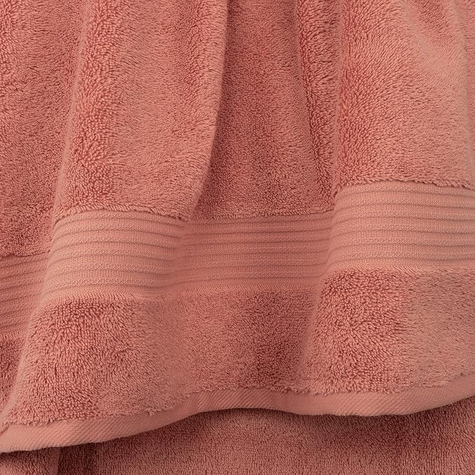 Cotton Paradise 100% Cotton Turkish Washcloth Set for Bathroom, 4 Piece Soft Absorbent Small Towels Wash Rags, Coral
