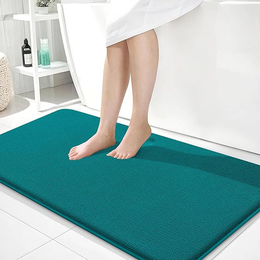 OLANLY Thick Memory Foam Bath Mat Rug 44x24, Extra Soft Absorbent Bathroom Rug, Quick Dry Bath Mats, Non-Slip, Machine Washable Carpet for Bathroom, Tub and Shower, Home Decor Accessories, Deep Lake