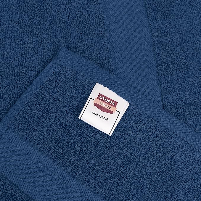 Utopia Towels 6 Pack Medium Bath Towel Set, 24 by 48 Inches, 500 GSM 100% Ring Spun Cotton, Lightweight and Highly Absorbent Quick Drying Premium Towels for Hotel, Spa and Bathroom, Navy