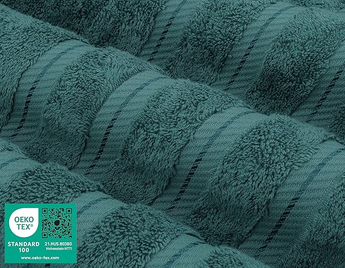 American Soft Linen Luxury Hand Towels for Bathroom, 600 GSM Heawy Weight 16x28 Size 100% Cotton Turkish 4 Piece Hand Face Towel Set, Teal Hand Towels