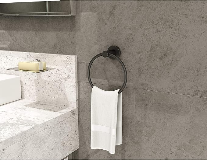 Symmons 353TR-MB Dia Wall-Mounted Towel Ring in Matte Black