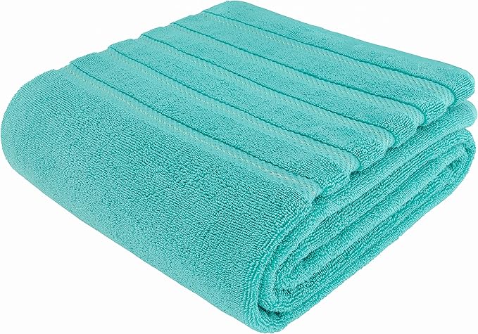 American Soft Linen 35x70 Jumbo Large Bath Towel, 600 GSM 100% Cotton Turkish Bath Sheet, Oversized Luxury Bath Towel for Bathroom Beach and Pool, Turquoise