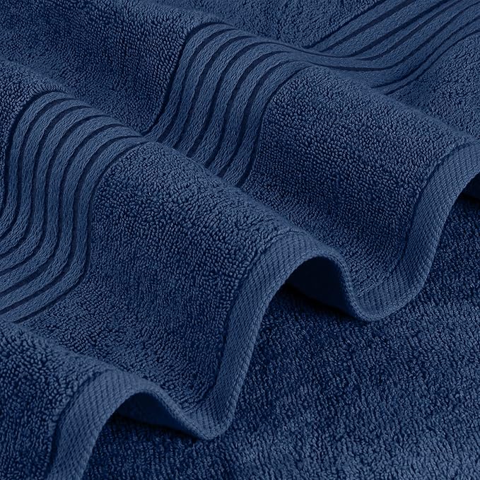 Utopia Towels Luxurious Bath Towels Set, 27 x 54 Inches 100% Ring Spun Cotton, 4 Pack Navy Blue