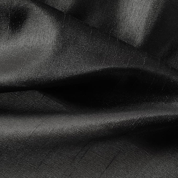 Madison Park Laurel Semi-Sheer Black Shower Curtain – Lightweight Faux Silk Fabric, 72x72 in, Light Filtering, Modern Style Bathroom Curtain Textured Tufting Detail Modern Mid-Century Bathroom Decor