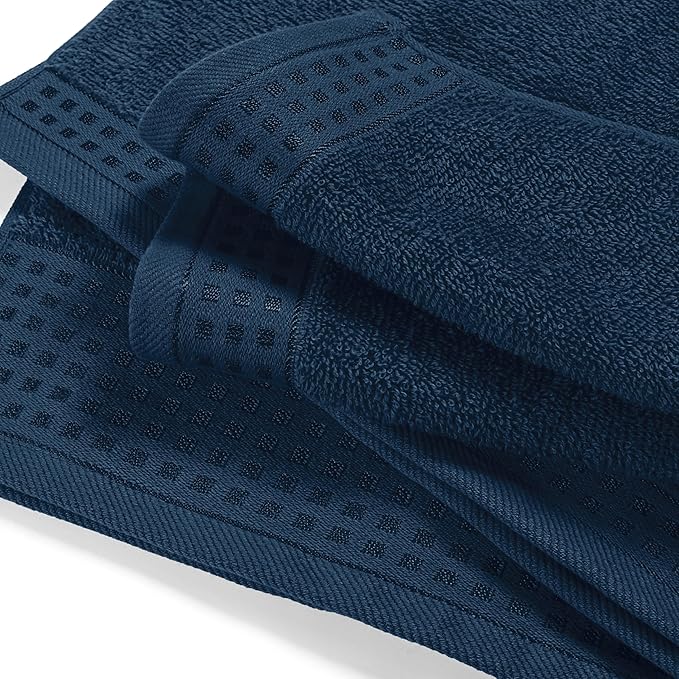 GLAMBURG Ultra Soft 4 Pack Oversized Bath Towel Set 27x54 inches, 100% Cotton Bath Towels, Highly Absorbant Compact Quickdry & Lightweight Towel, Ideal for Gym Travel Camp Pool - Mineral Blue