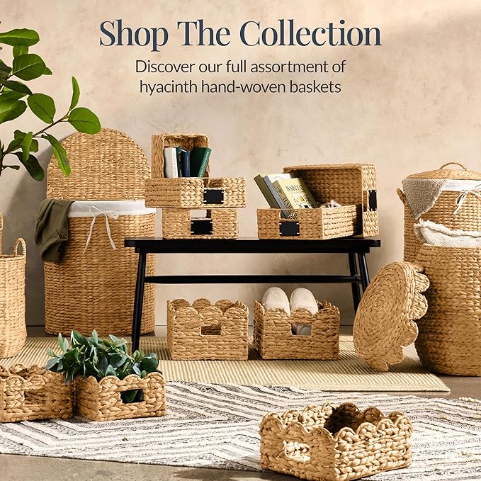 Best Choice Products Large Laundry Hamper w/Lid, Handwoven Laundry Basket, w/Removable Liner & Built-in Handles for Bathroom, Bedroom & Laundry Room, 26 Gal - Natural