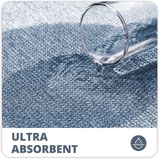 Bath Mat,Ultra Thin Bathroom Runner Rugs,Large Bath Mats for Bathroom,Quick Dry,Non-Slip,Machine Washable,Low Pile,Bath Rug,Shower Outside,Sink,Home Decor Accessories.Blue,1'5"x2'11"（17x35inch）