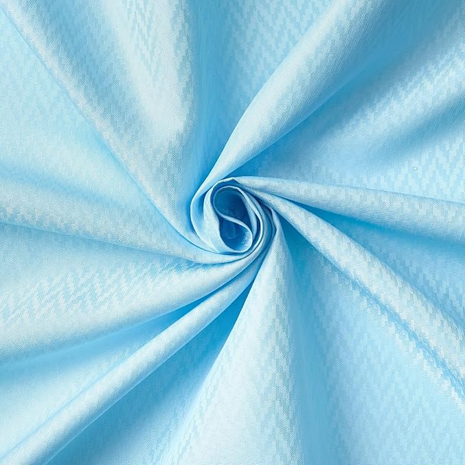 Encasa XO Luxury Jacquard Shower Curtain ZZ Light Blue 72x72 in | Rustproof, Wrinkle-Free, Water-Repellent & Machine Washable | Elegant Heavy Fabric for Bathroom Decor & Bathtub Use