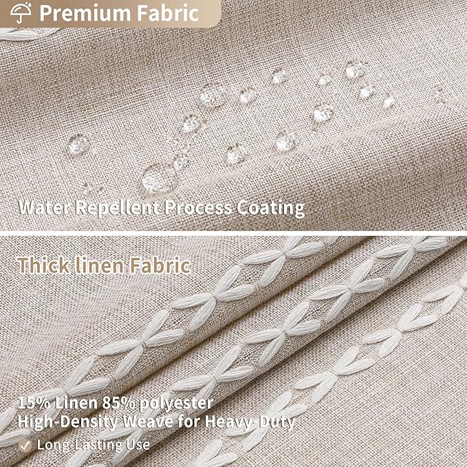 MitoVilla Tan Small Stall Shower Curtain 36 x 72, Taupe Half Size Narrow Polyester Linen Fabric Shower Curtains for Boho Farmhouse Bathroom Decor, Wrinkle Resistant Cloth Shower Curtain