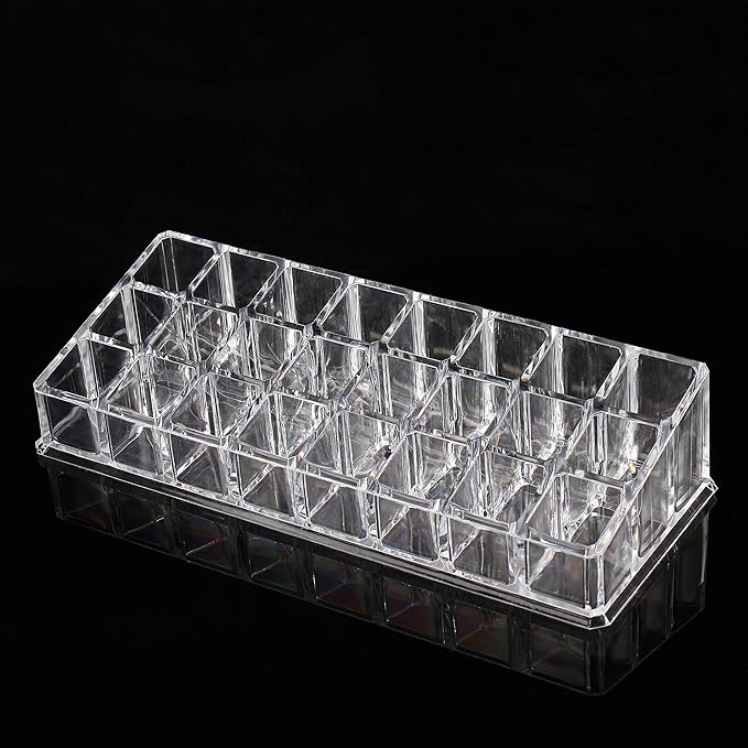 Clear PS Lipstick Organizer for Cosmetic Make Up Holder Crystal 24 Sections B Style